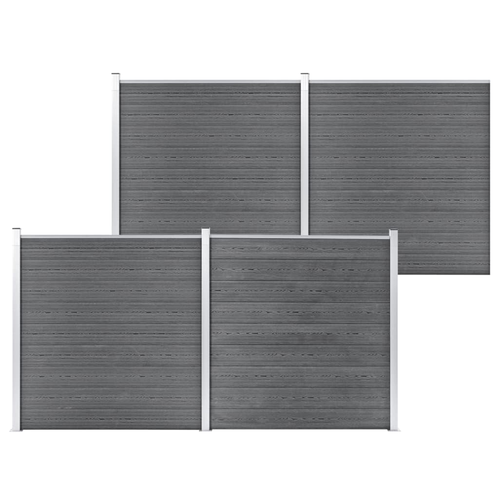Garden Fence WPC 699x186 cm Grey - All Things Good
