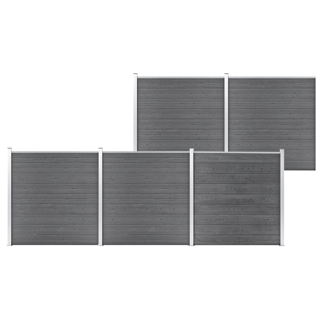 Garden Fence WPC 872x186 cm Grey - The Home Maker