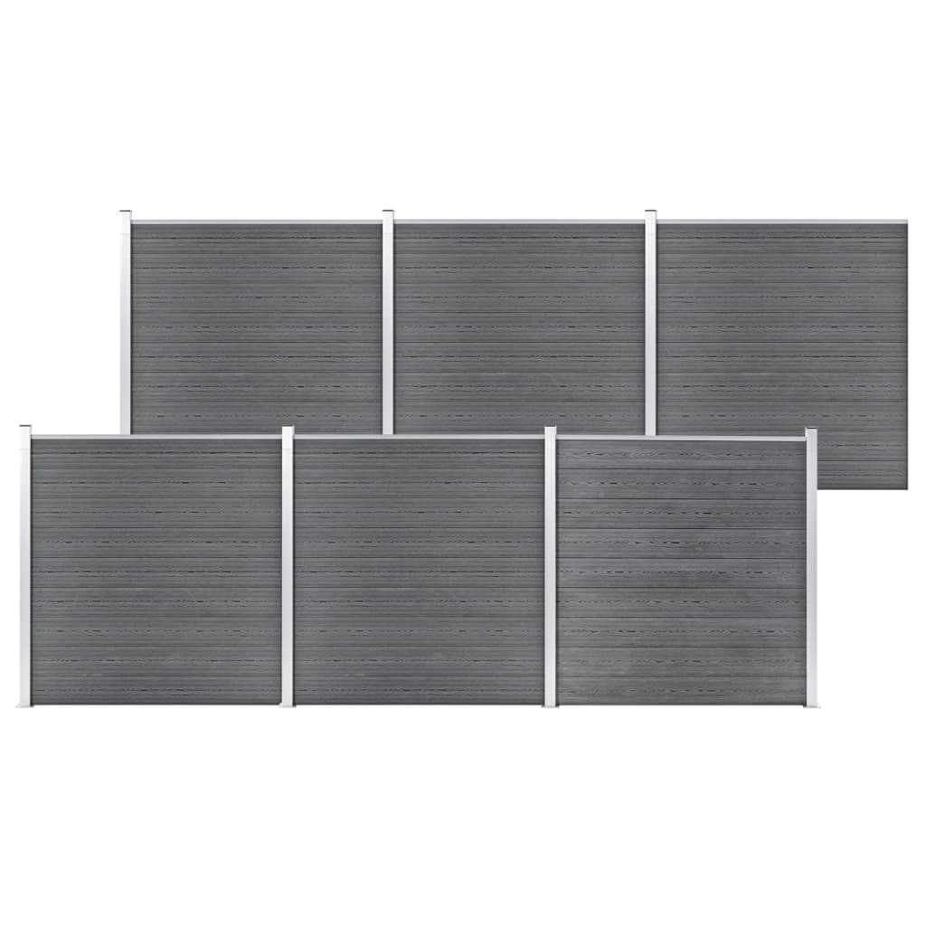 Garden Fence WPC 1045x186 cm Grey - Merlin Deals