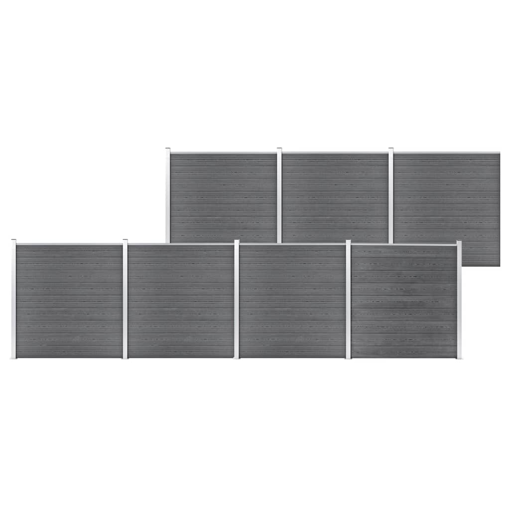 Garden Fence WPC 1218x186 cm Grey - Casper Homes