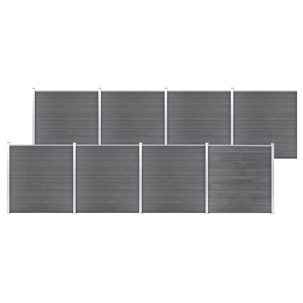 Garden Fence WPC 1391x186 cm Grey - Direct Imports
