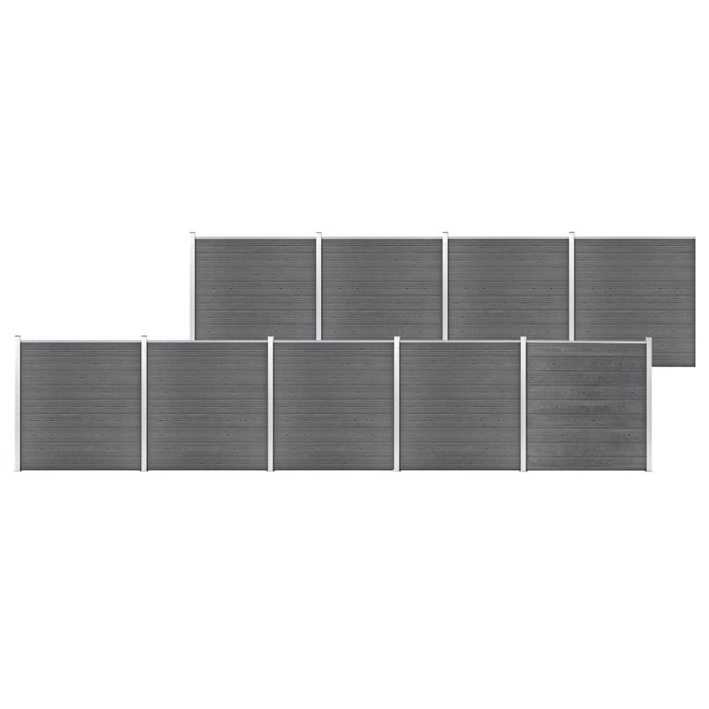 Garden Fence WPC 1564x186 cm Grey - Style and Chic
