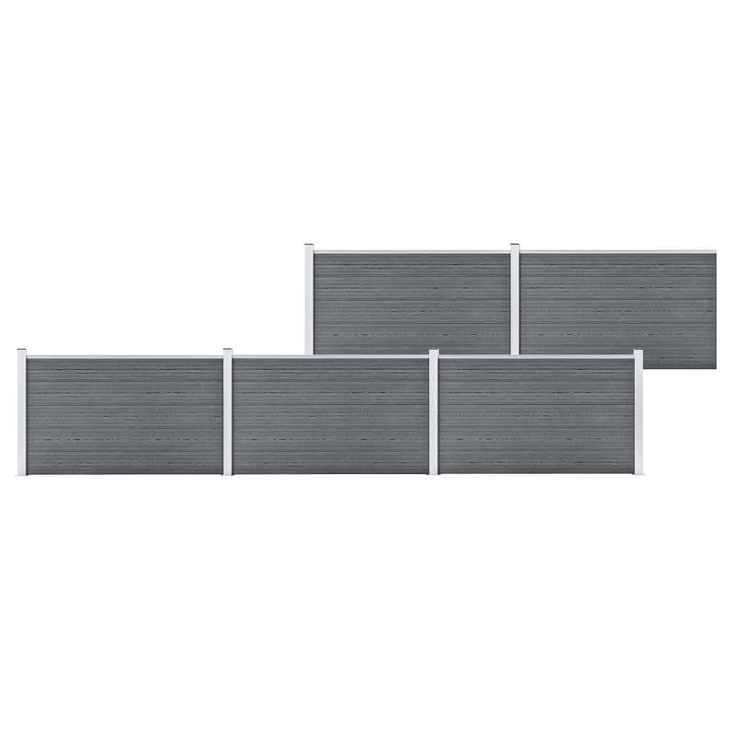 Garden Fence WPC 872x106 cm Grey - Direct Imports