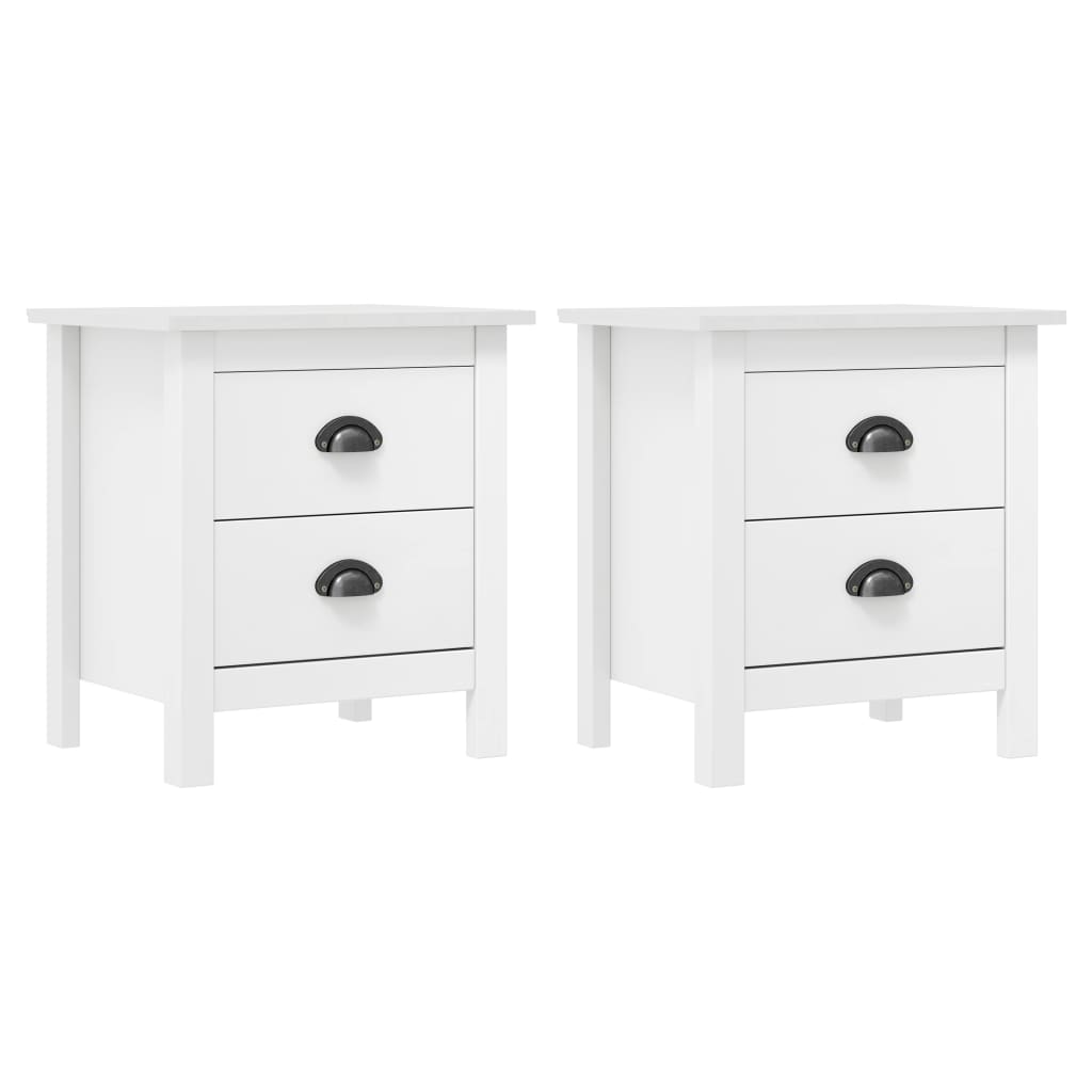 Bedside Table - DURHAM Moe 2 Piece Nightstand White 46cm - Sid & Sam