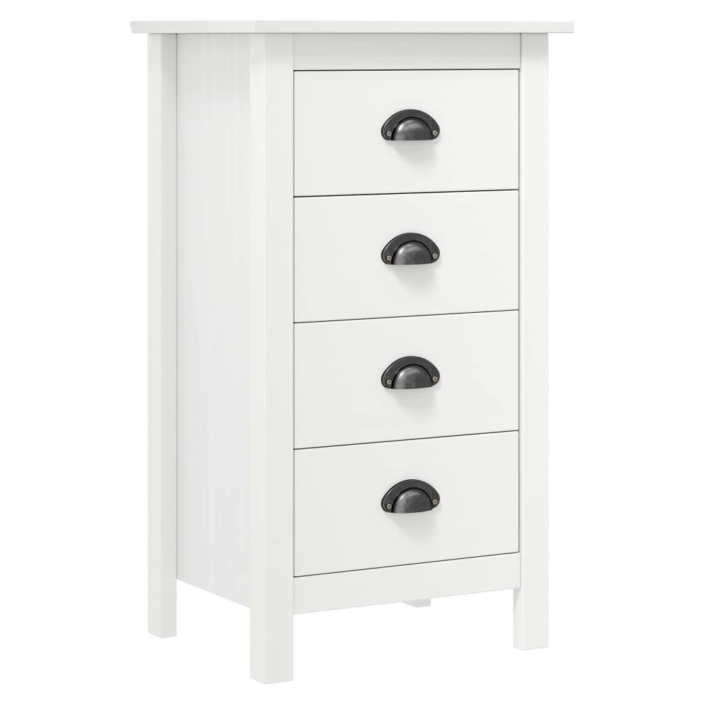 Sideboard Hill White 46x35x80 cm Solid Pine Wood - Direct Imports