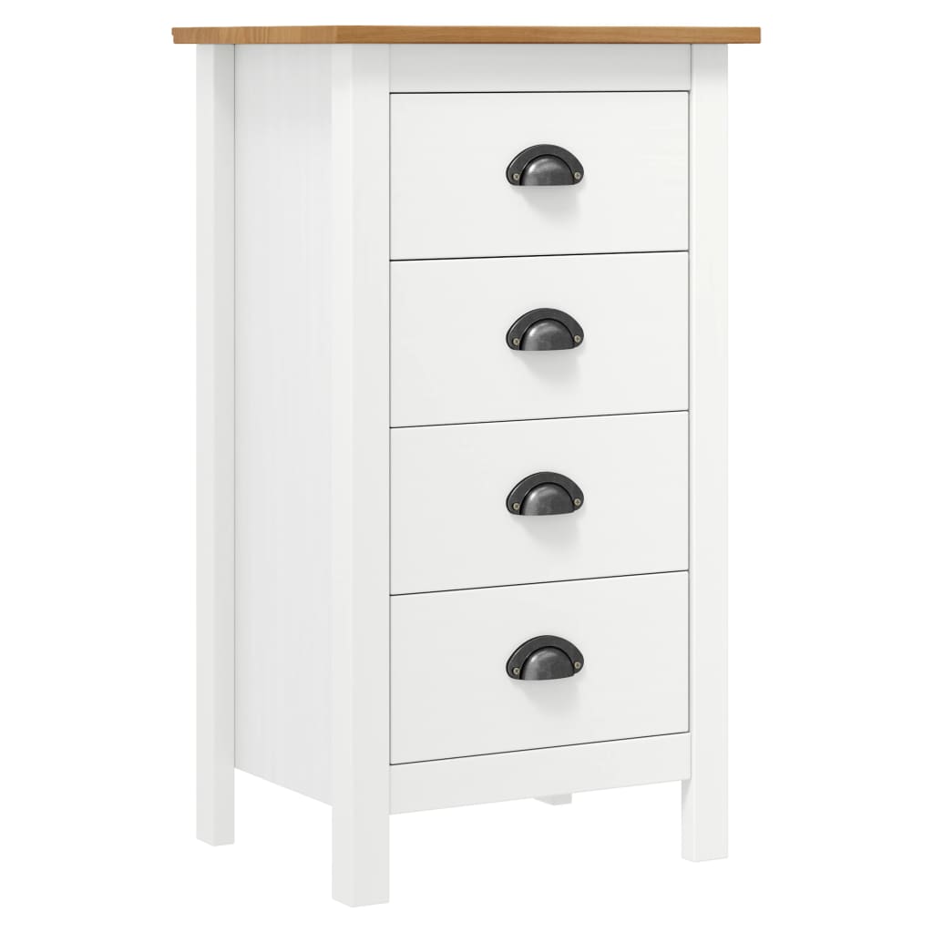 Sideboard Hill White 46x35x80 cm Solid Pine Wood - Tyrell & Tyrell