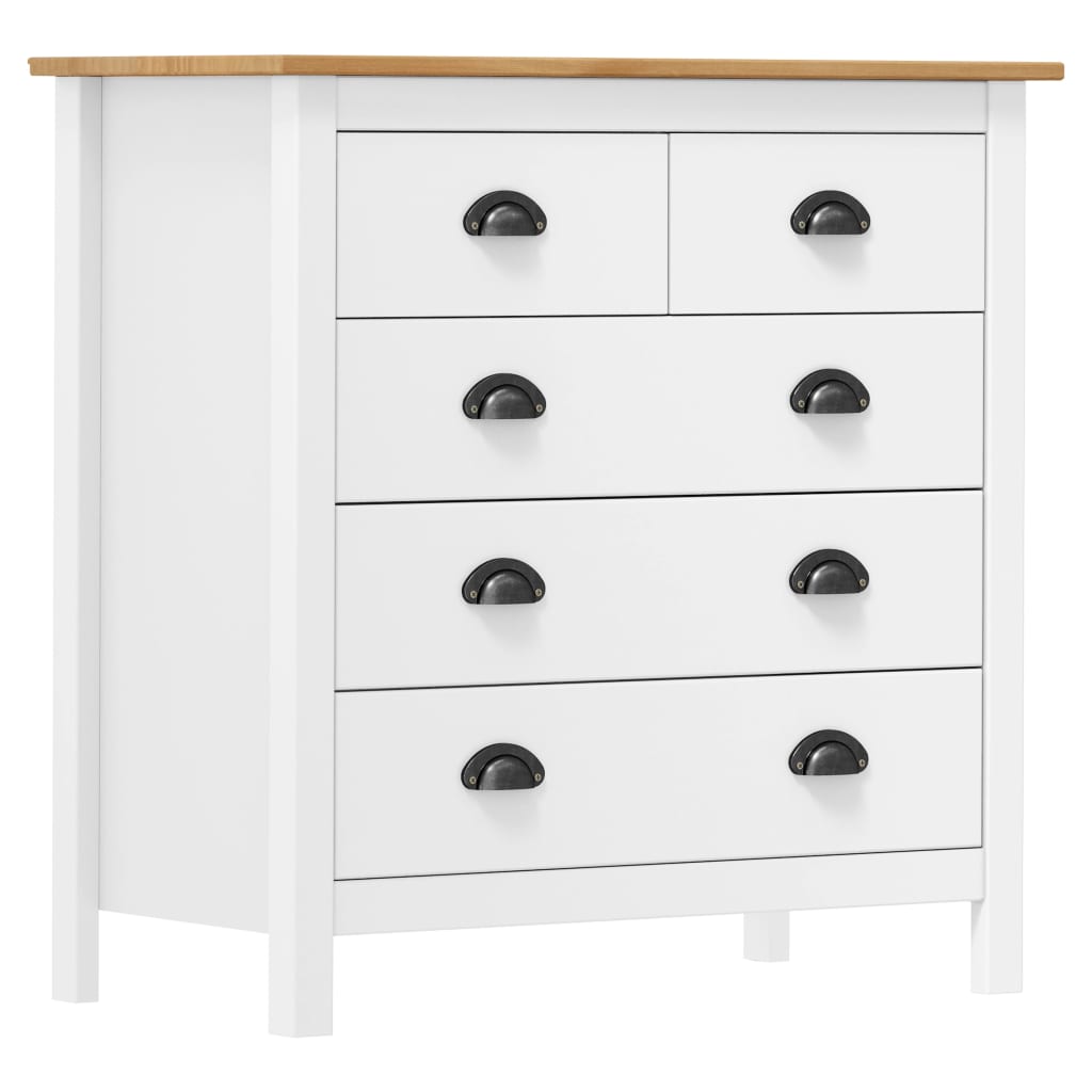 Sideboard Hill White 79x40x80 cm Solid Pine Wood - Style and Chic