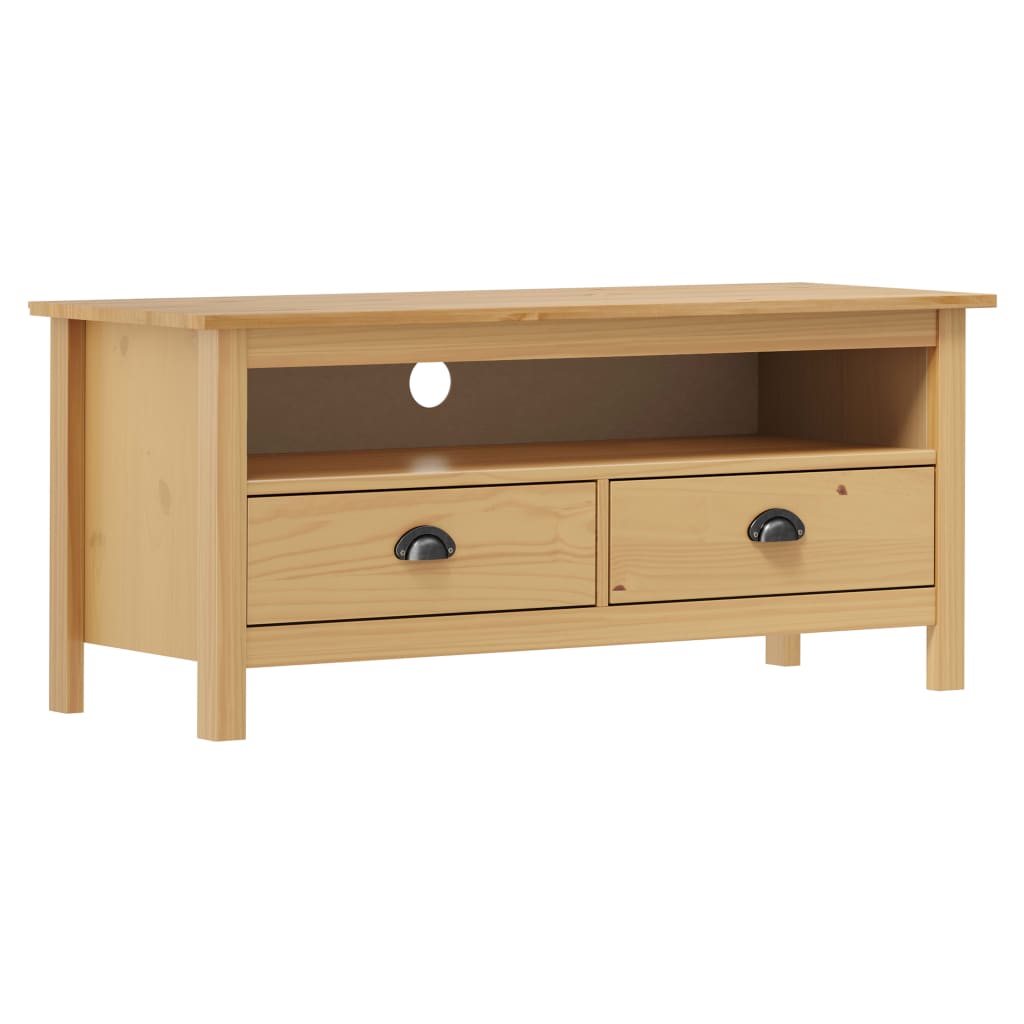 TV Cabinet Hill Honey Brown 110x40x47 cm Solid Pine Wood - Tyrell & Tyrell