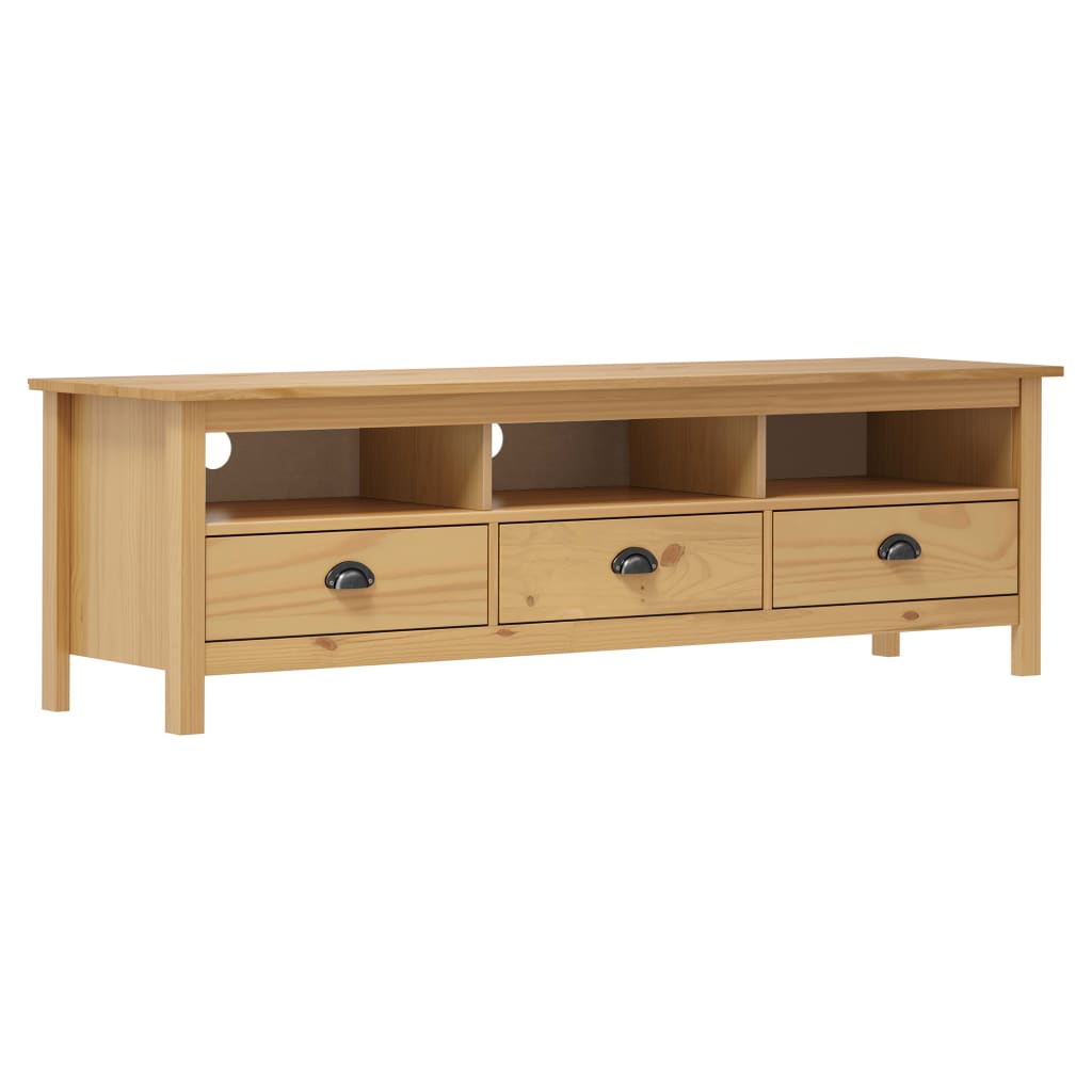 TV Cabinet Hill Honey Brown 158x40x47 cm Solid Pine Wood - Direct Imports