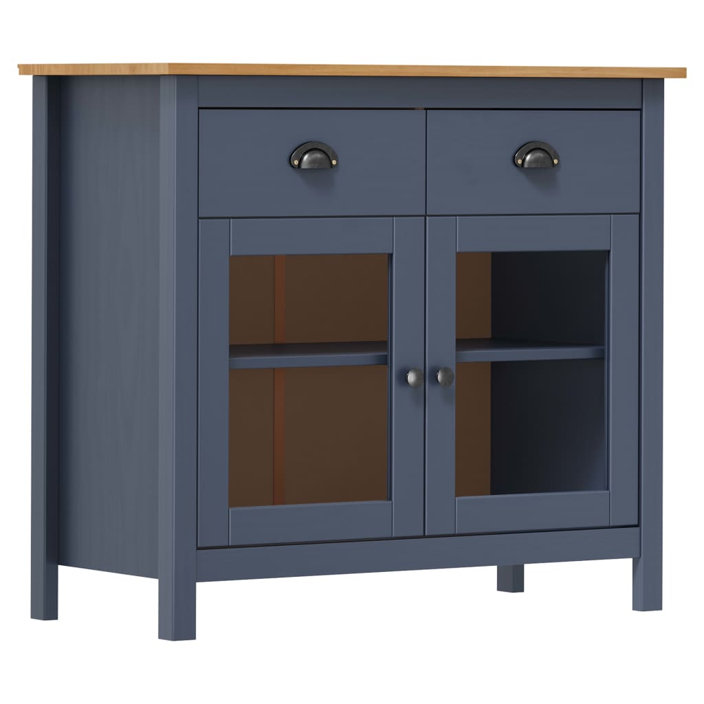 Sideboard Hill Grey 90x40x80 cm Solid Pine Wood - Merlin Deals