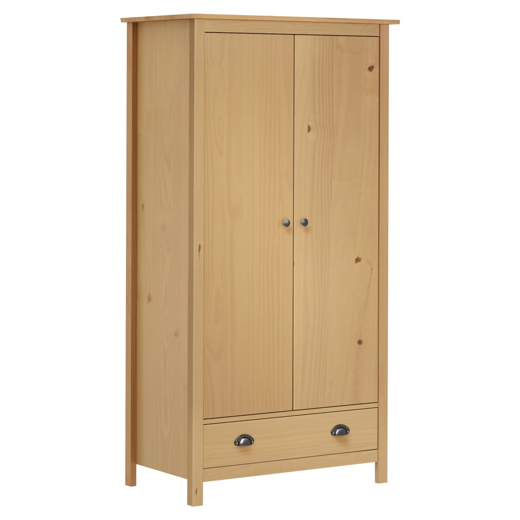 Wardrobe - PETRA 2 Door Wardrobe Brown 89cm - Design Hut
