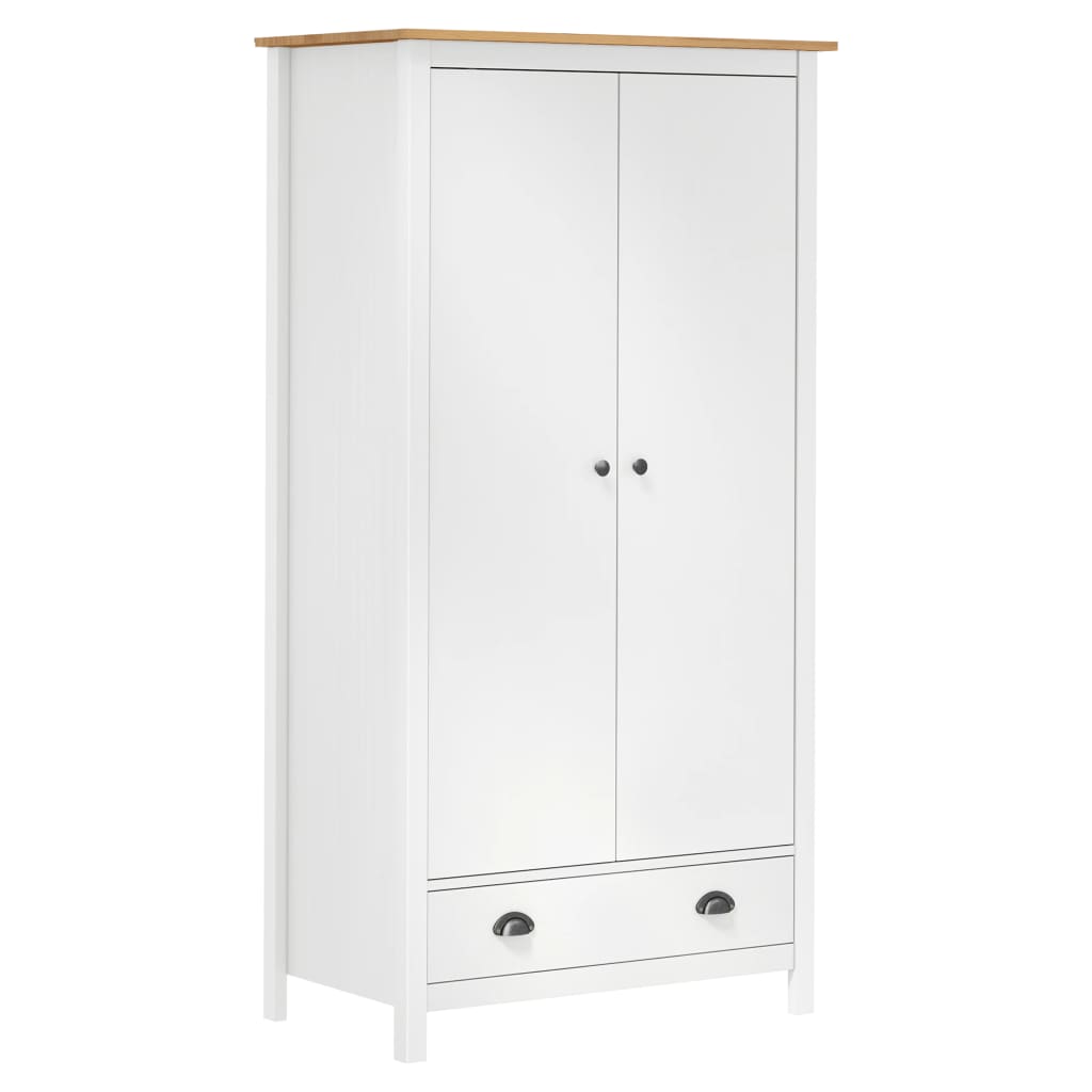Wardrobe - PETRA II 2 Door Wardrobe White 89cm - Direct Imports