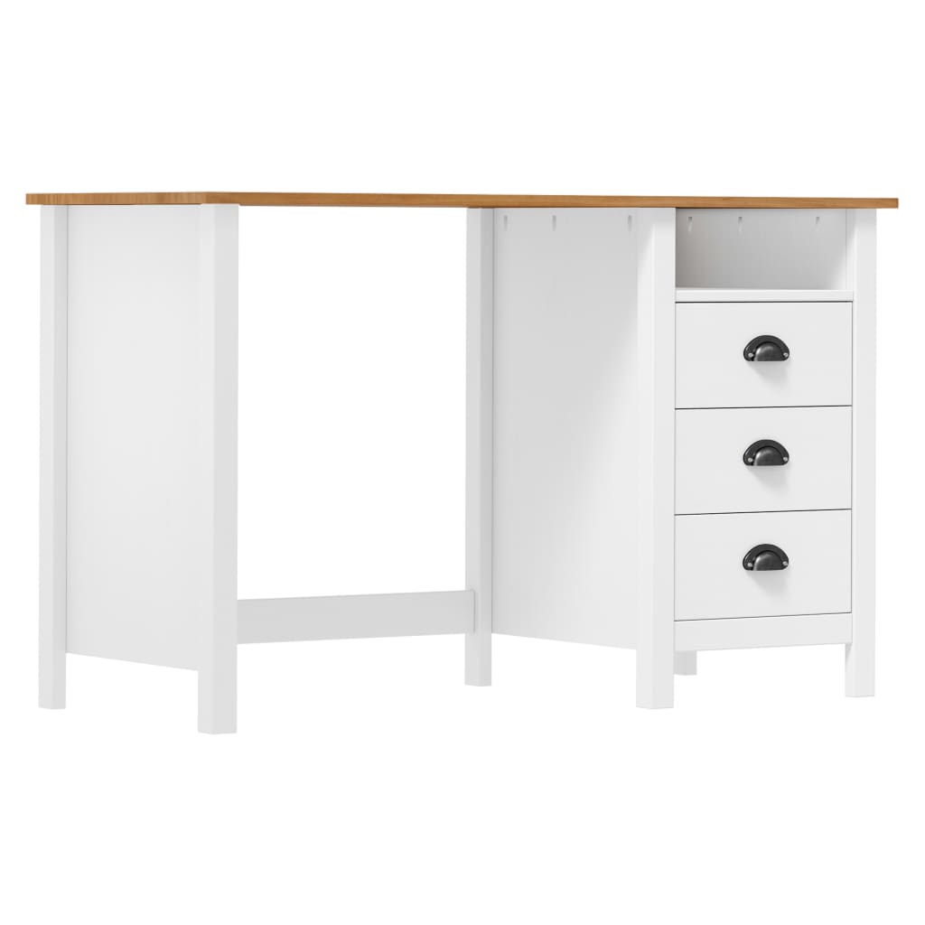 Desk Hill with 3 Drawers 120x50x74 cm Solid Pine Wood - Casper Homes
