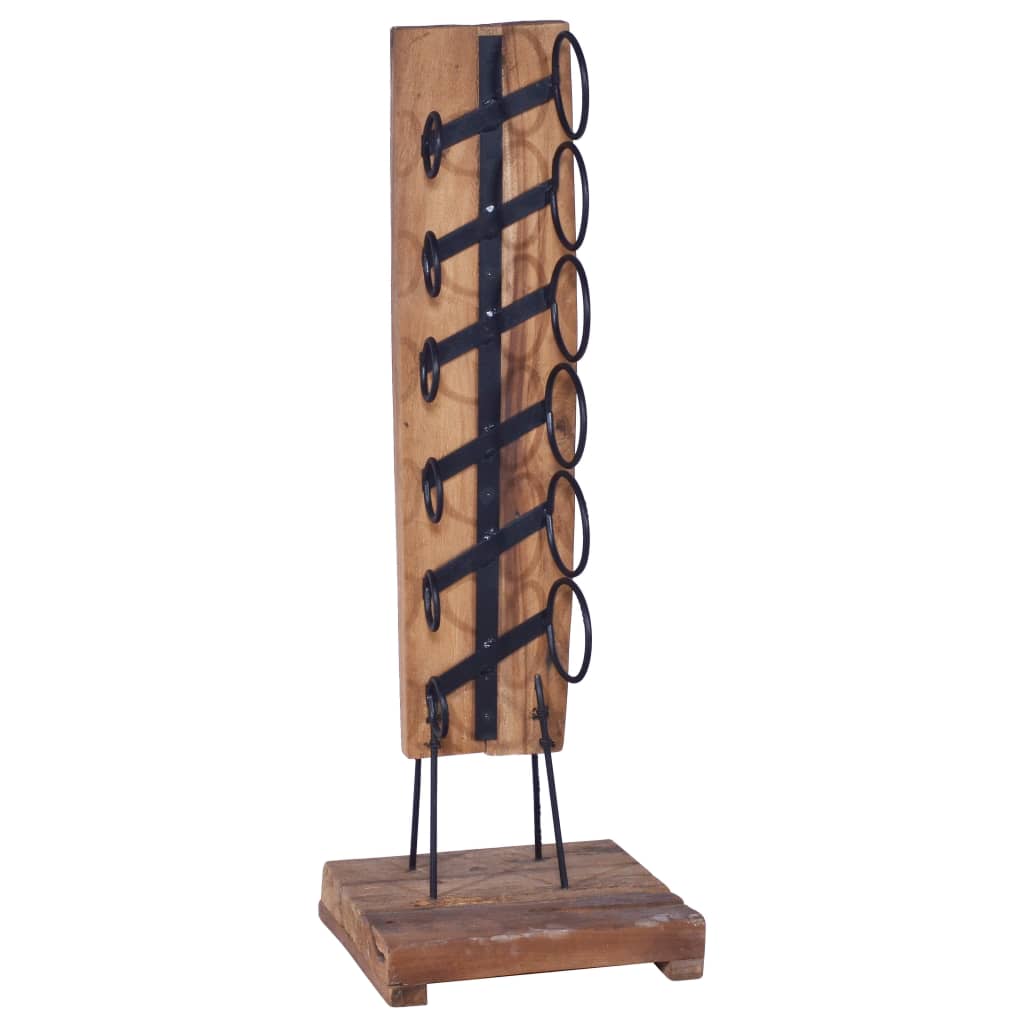 Wine Rack for 6 Bottles 35x35x100 cm Solid Teak Wood - Discount Dealers