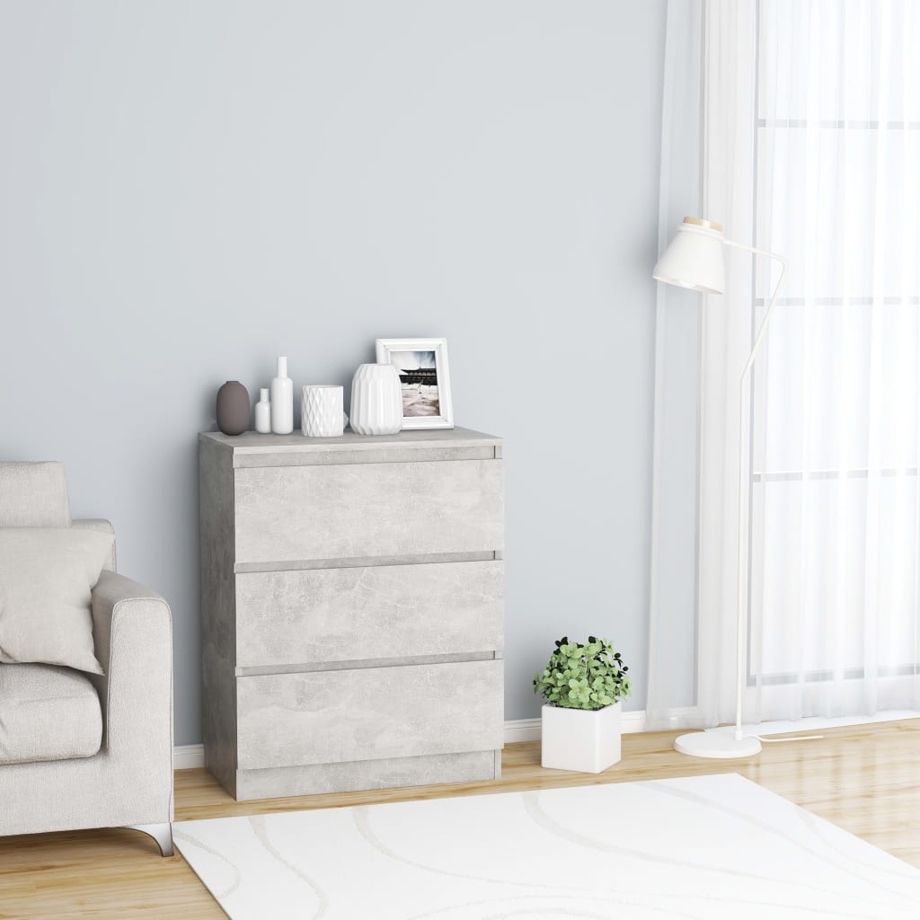 Sideboard Concrete Grey 60x35x76 cm Engineered Wood - Sid & Sam