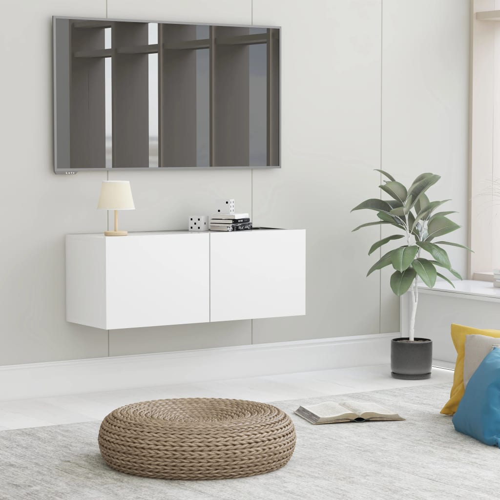 TV Cabinet White 80x30x30 cm Engineered Wood - Millennium Furniture