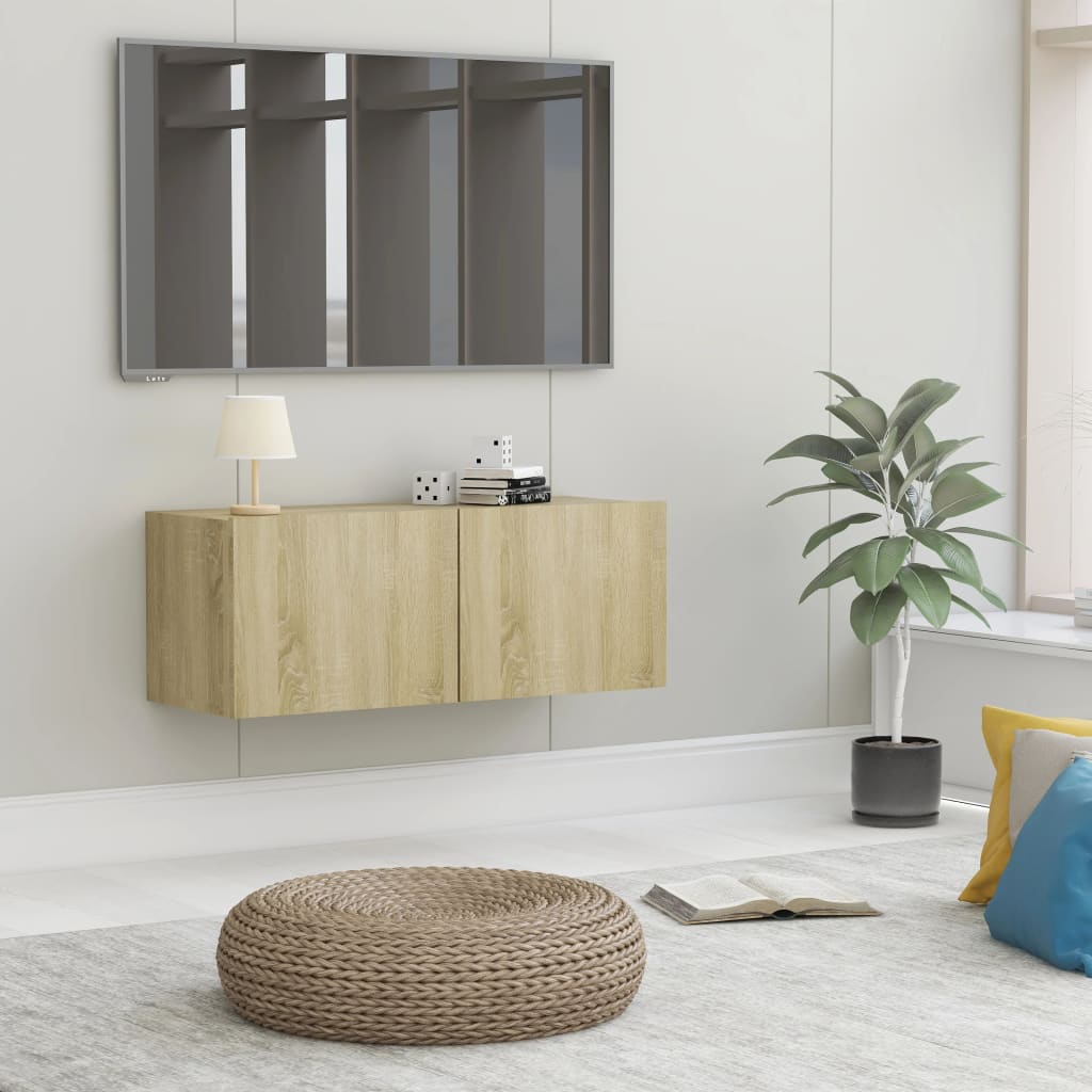 TV Cabinet Sonoma Oak 80x30x30 cm Engineered Wood - Sid & Sam