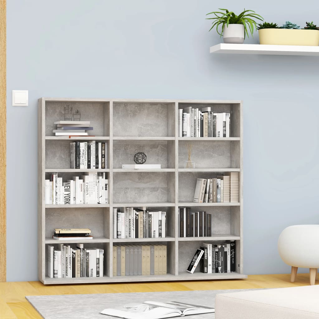 CD Cabinet Concrete Grey 102x23x89.5 cm Engineered Wood - The Home Maker