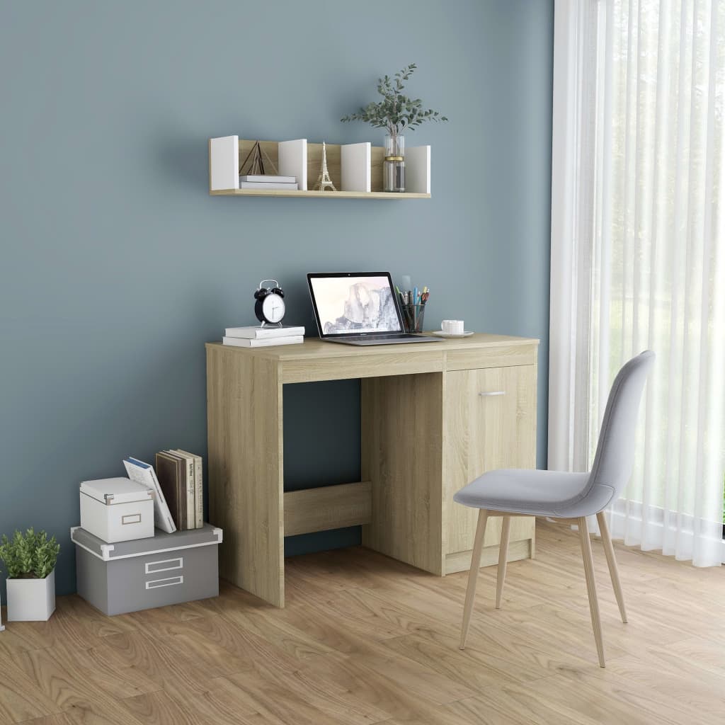 Desk Sonoma Oak 100x50x76 cm Engineered Wood - Unbeatable Bargains