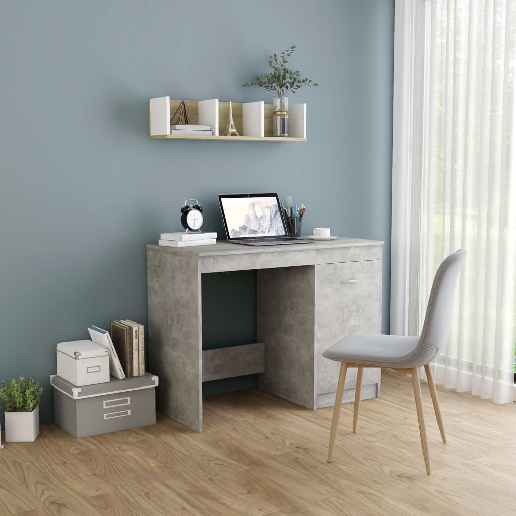 Desk Concrete Grey 100x50x76 cm Engineered Wood - Merkel Designers