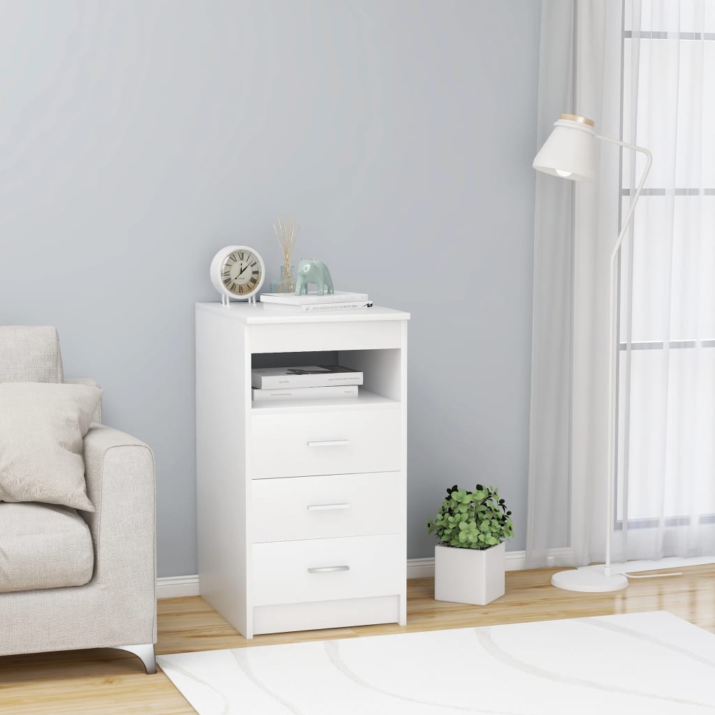 Drawer Cabinet White 40x50x76 cm Engineered Wood - All Things Good