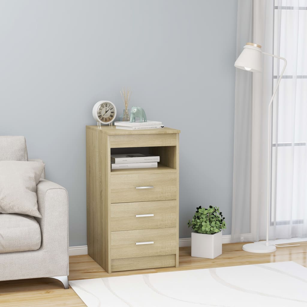 Drawer Cabinet Sonoma Oak 40x50x76 cm Engineered Wood - Decor Base
