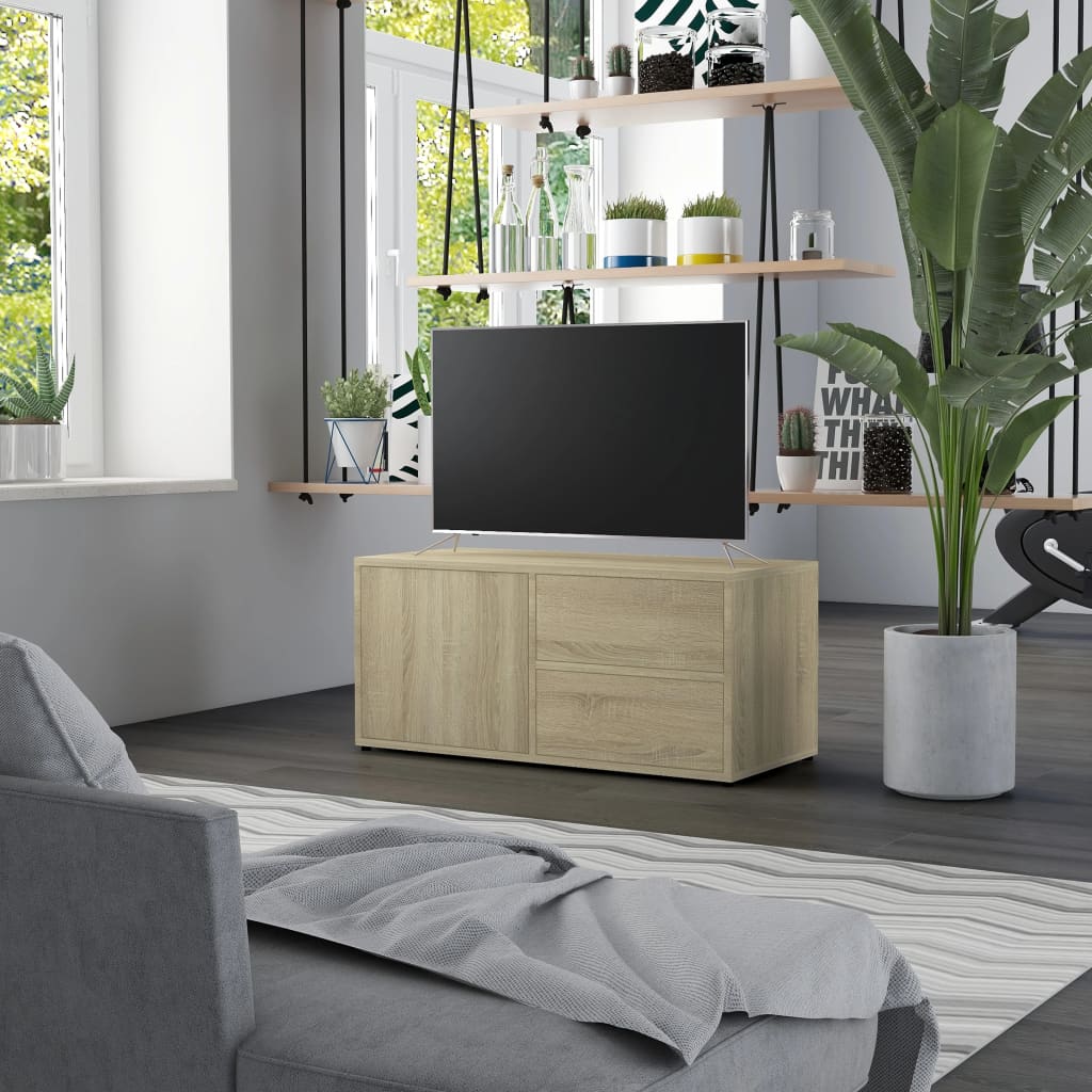 TV Cabinet Sonoma Oak 80x34x36 cm Engineered Wood - Millennium Furniture