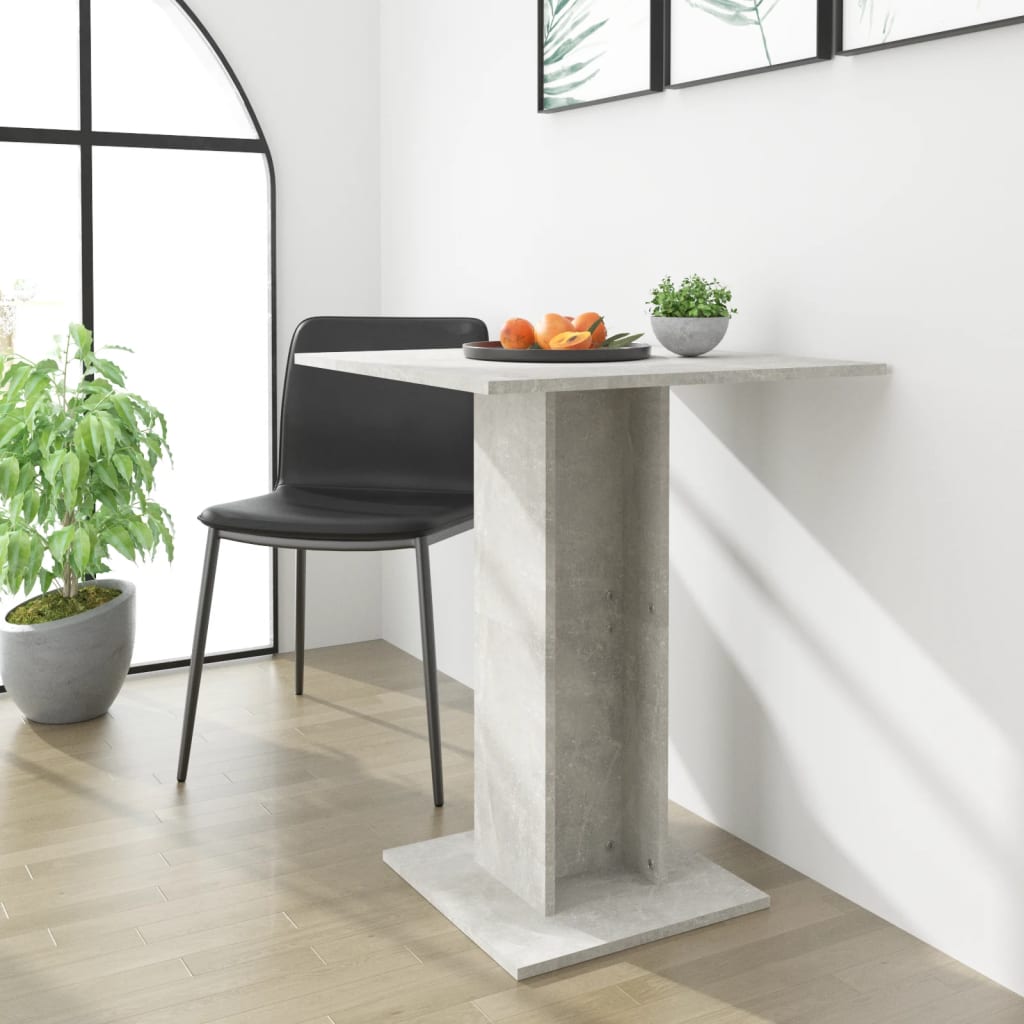 Bistro Table Concrete Grey 60x60x75 cm Engineered Wood - Merlin Deals