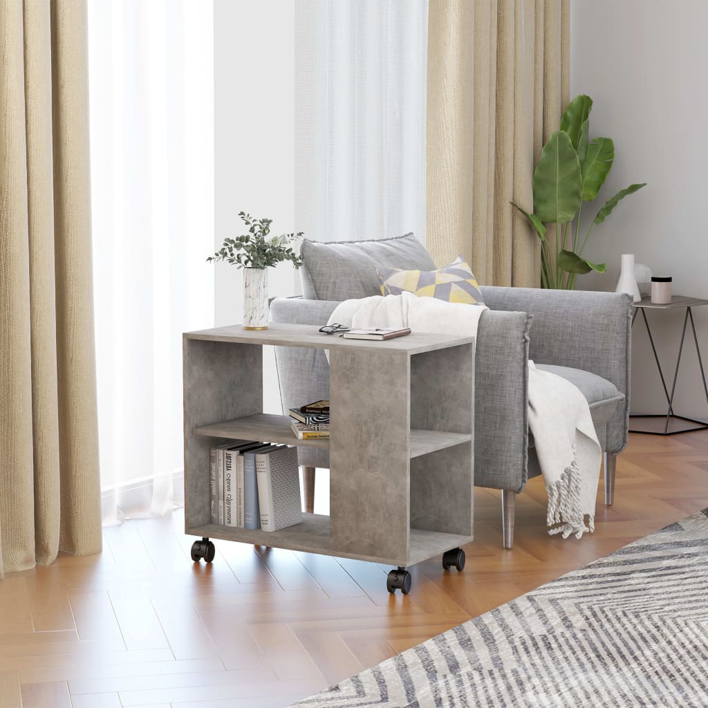 Side Table Concrete Grey 70x35x55 cm Engineered Wood - Tyrell & Tyrell