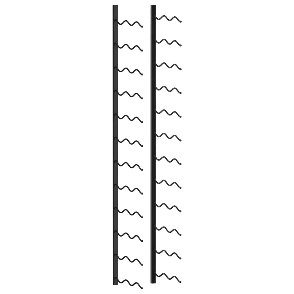 Wall-mounted Wine Rack for 24 Bottles Black Iron - Discount Dealers