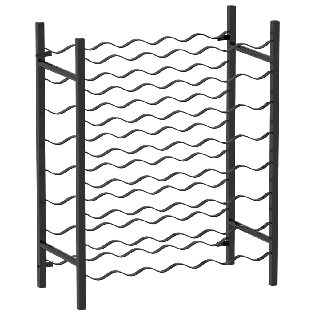 Wine Rack for 48 Bottles Black Metal - Direct Imports