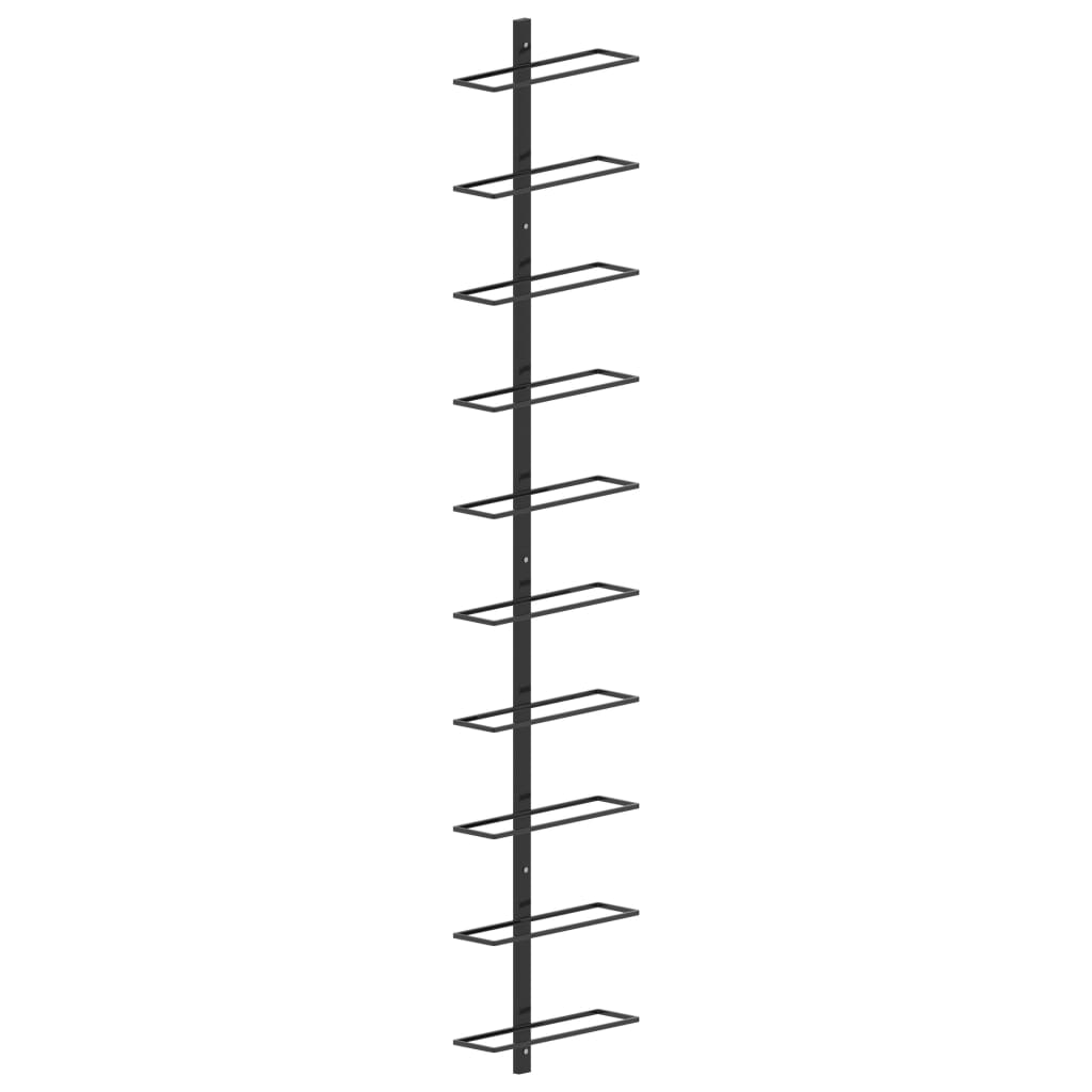 Wall-mounted Wine Rack for 10 Bottles Black Metal - Direct Imports