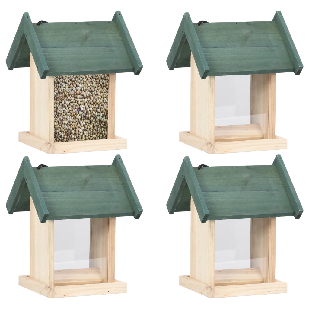 Bird Feeders 4 pcs Firwood - Design Hut