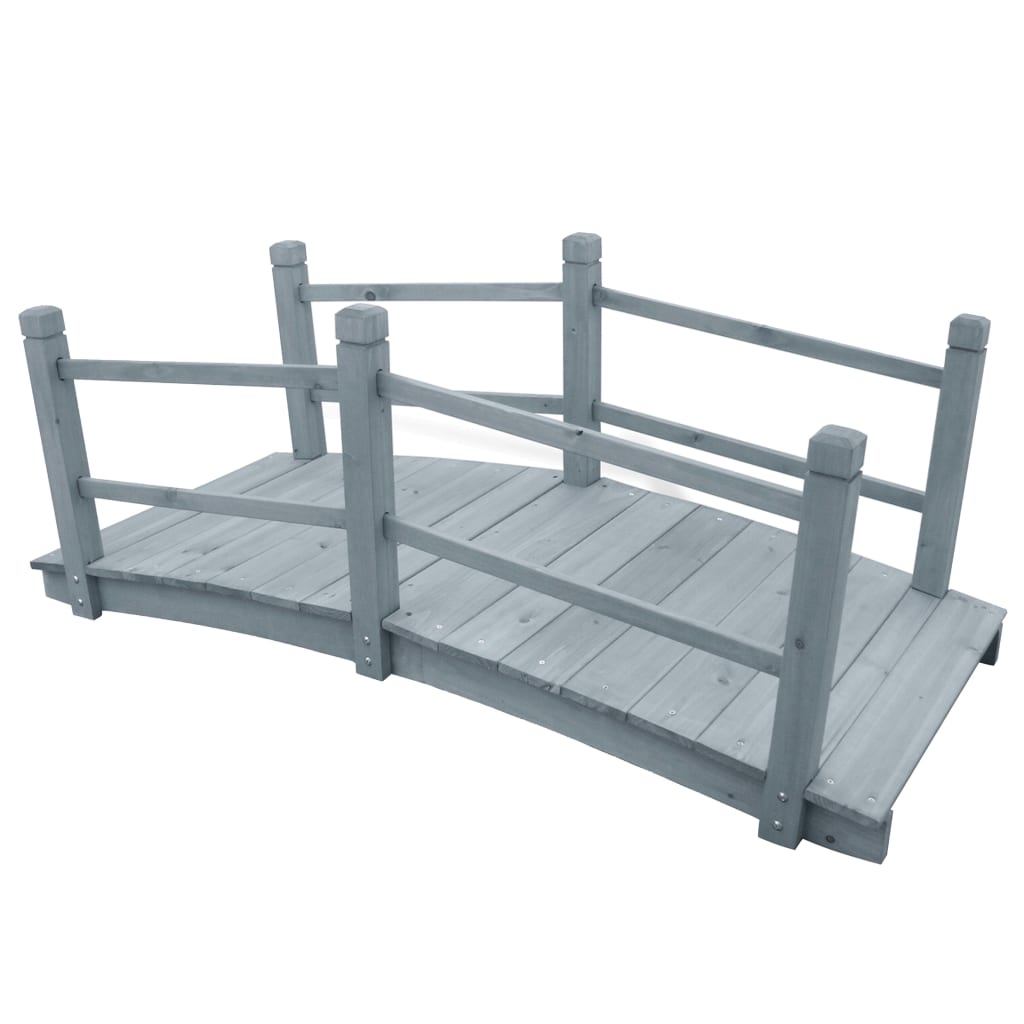 Garden Bridge Grey 140x60x56 cm Solid Firwood - The Home Maker