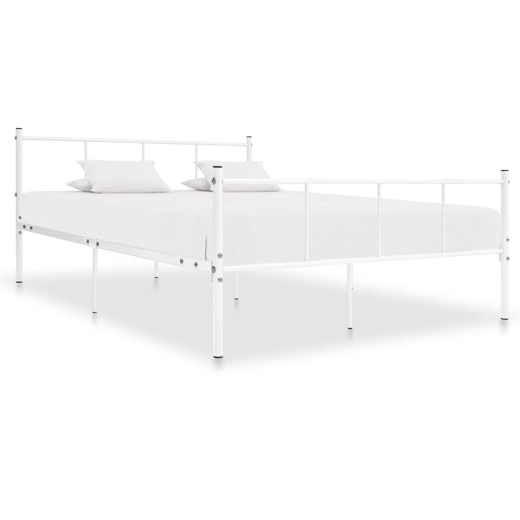 Bed Frame White Metal 120x200 cm - The Home Maker