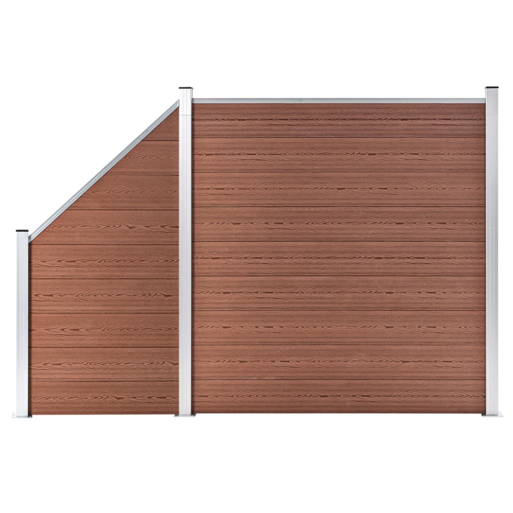 WPC Fence Set 1 Square + 1 Slanted 273x186 cm Brown - Tyrell & Tyrell