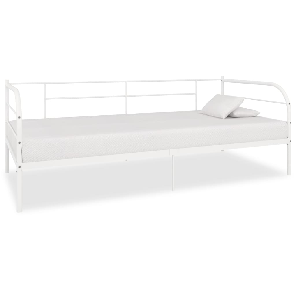 Daybed Frame White Metal 90x200 cm - Unbeatable Bargains