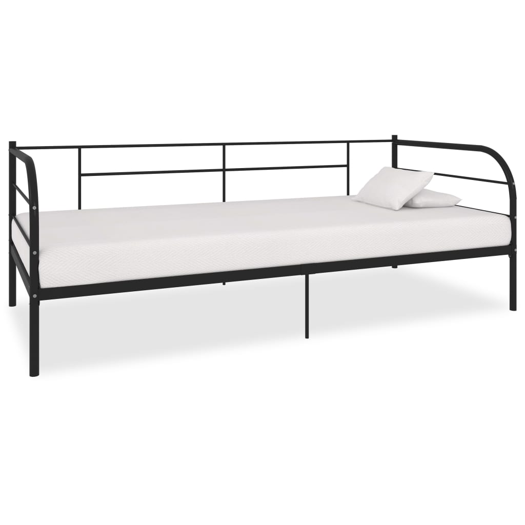 Daybed Frame Black Metal 90x200 cm - The Home Maker