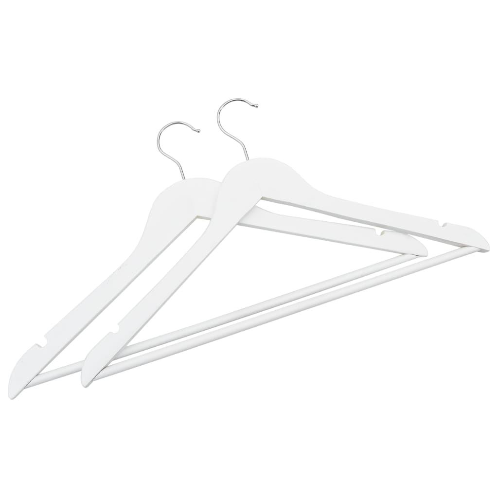 100 pcs Clothes Hanger Set Non-slip White Hardwood - Millennium Furniture