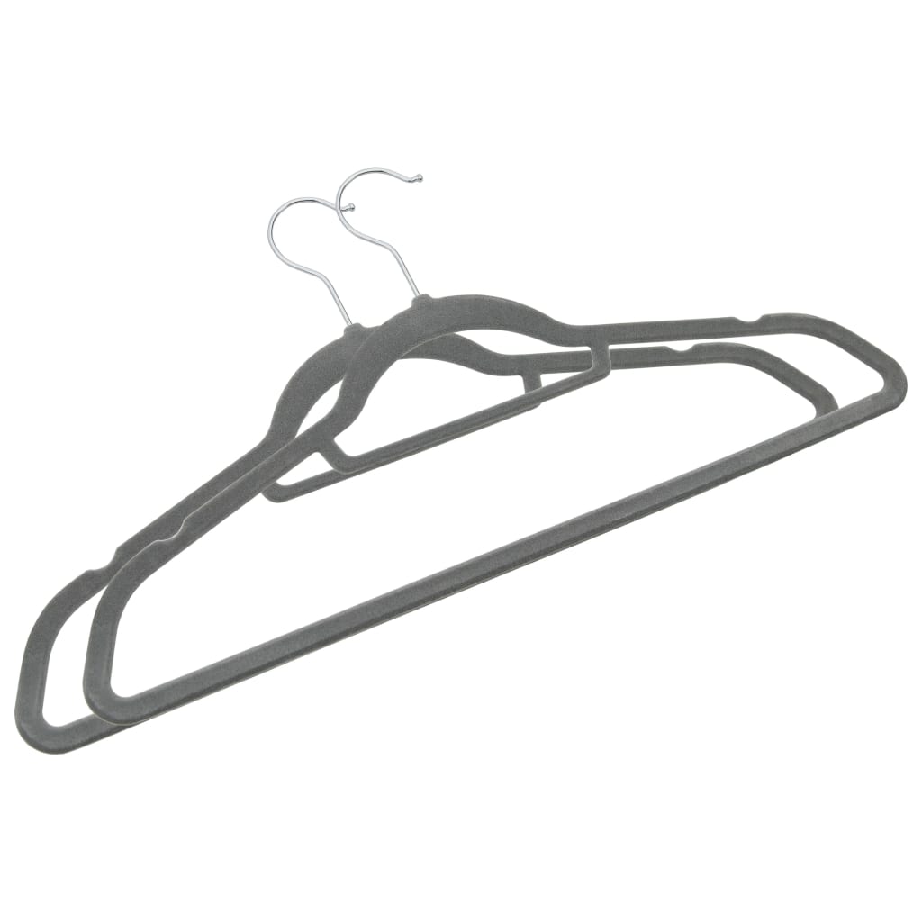 50 pcs Clothes Hanger Set Anti-slip Grey Velvet - Merlin Deals