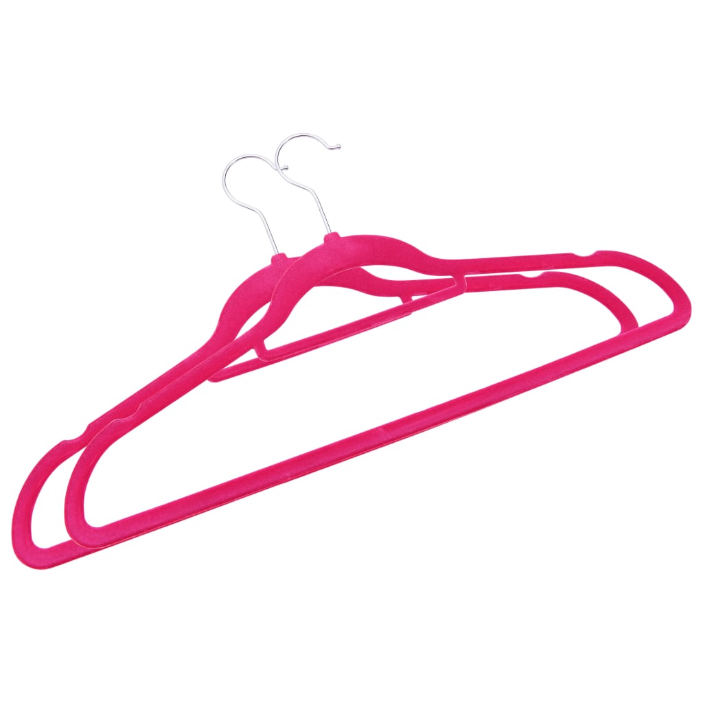 100 pcs Clothes Hanger Set Anti-slip Pink Velvet - Brittle & Co