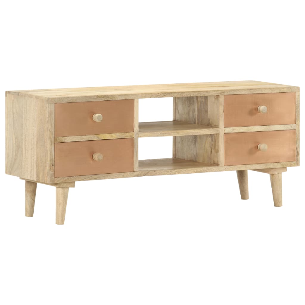 TV Cabinet 110x30x45 cm Solid Mango Wood - Discount Dealers