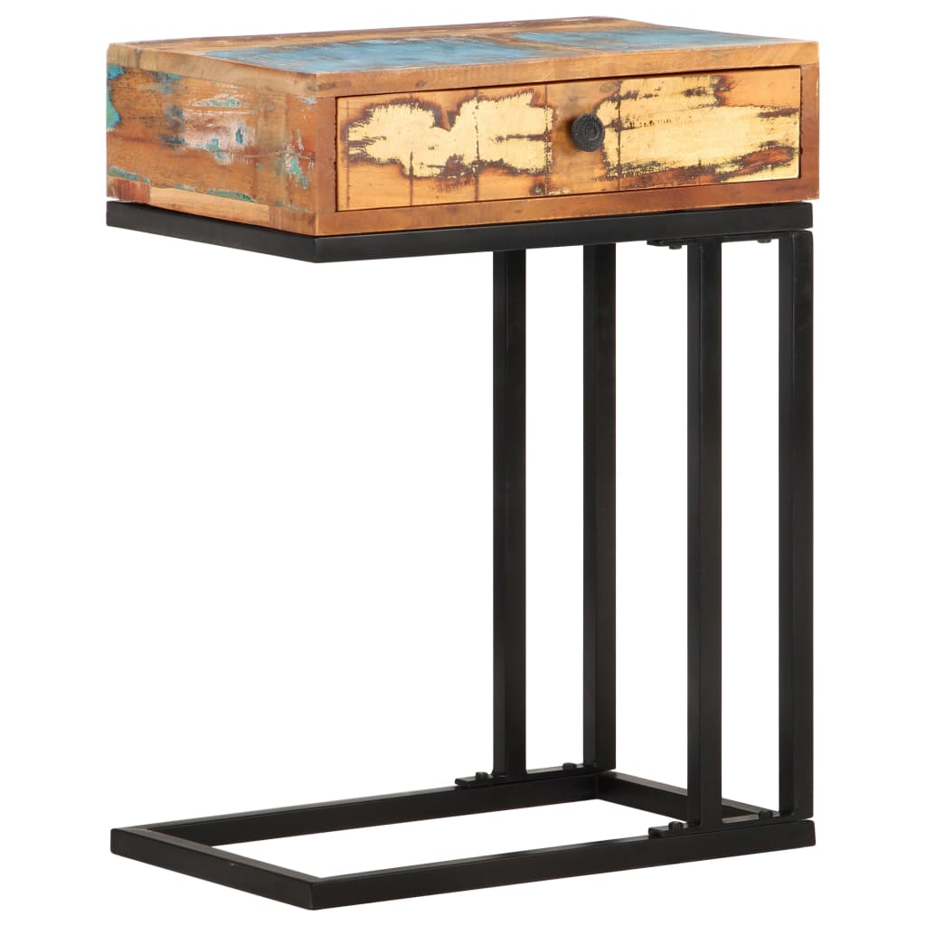 U-Shaped Side Table 45x30x61 cm Solid Reclaimed Wood - Design Hut