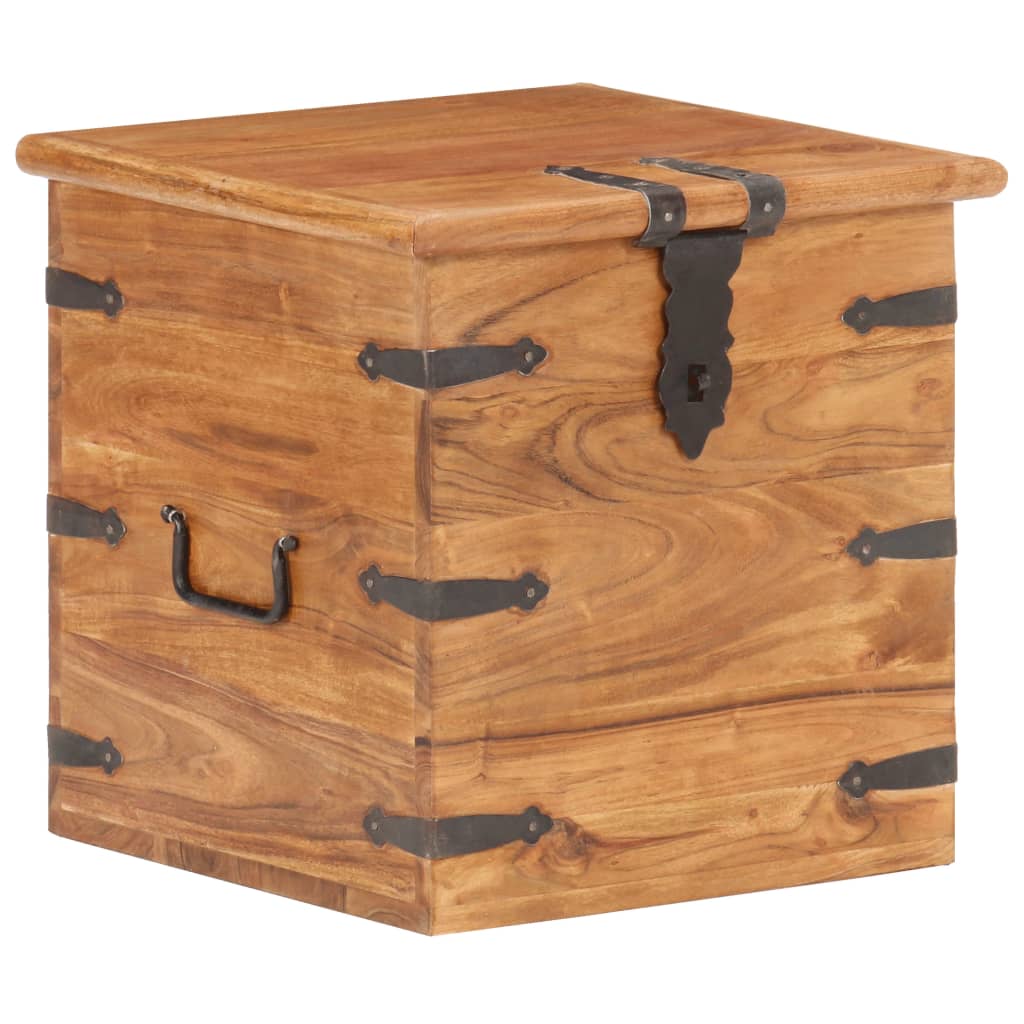 Chest 40x40x40cm Solid Acacia Wood Natural - Lauxe - Design Hut