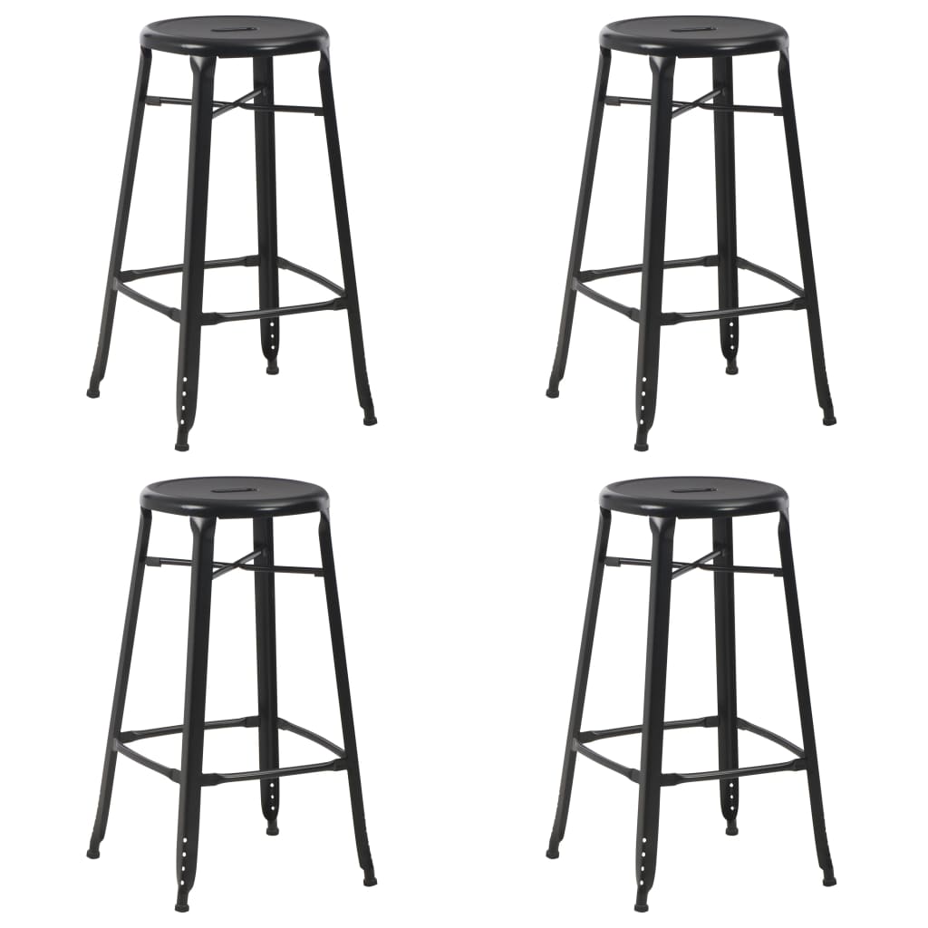 Bar Stools 4 pcs Black Steel - Casper Homes