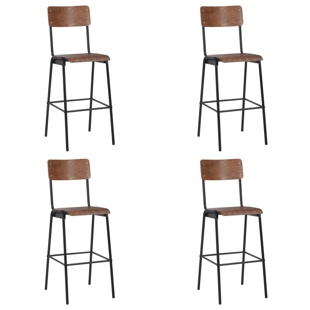 Bar Chairs 4 Pieces Solid Plywood Steel - Millennium Furniture