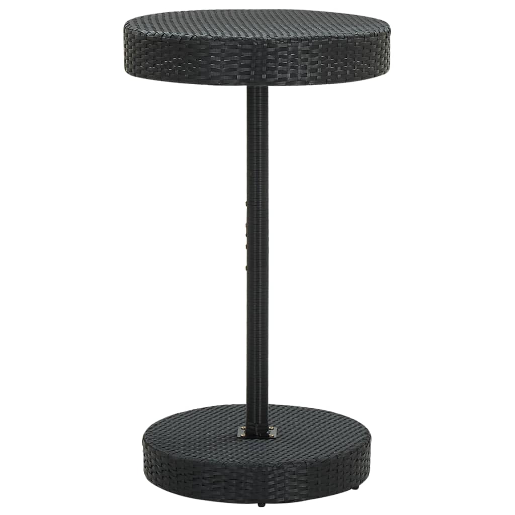 Garden Table Black 60.5x106 cm Poly Rattan - Design Hut