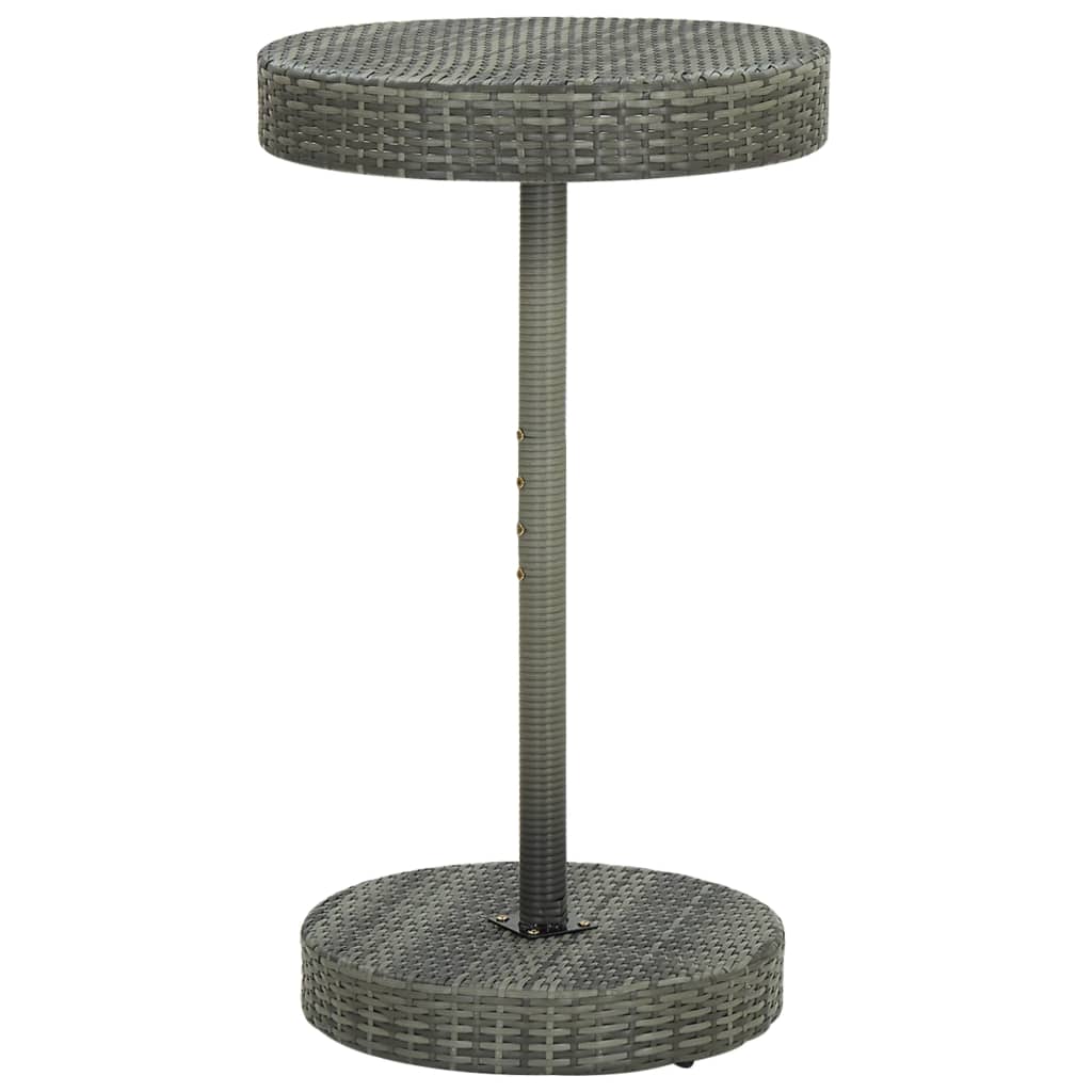 Garden Table Grey 60.5x106 cm Poly Rattan - R and M Furniture