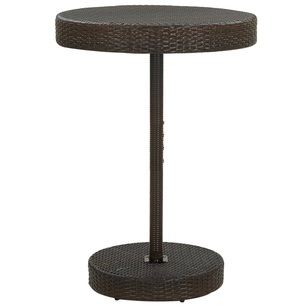 Garden Table Brown 75.5x106 cm Poly Rattan - Decor Base
