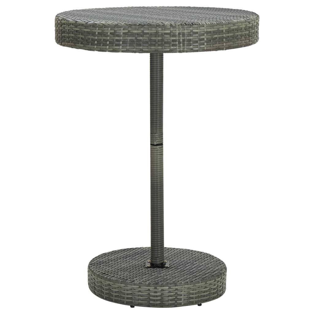 Garden Table Grey 75.5x106 cm Poly Rattan - Millennium Furniture